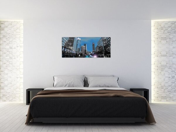 Tablou cu oraș nocturn (120x50 cm)