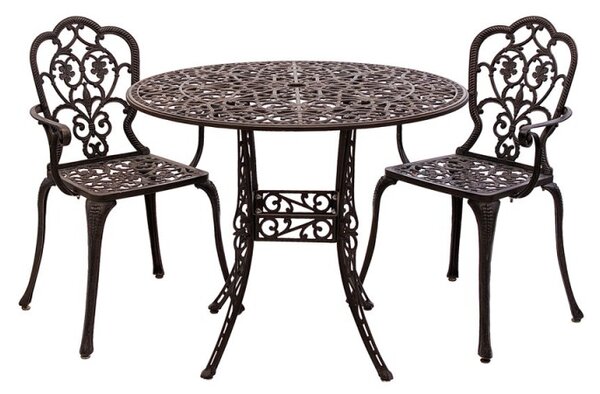 Set mobilier grădină din aluminiu cu 2 scaune Meda, maro