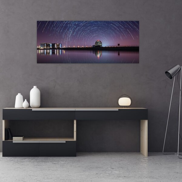 Tablou cu cerul nocturn și stele (120x50 cm)