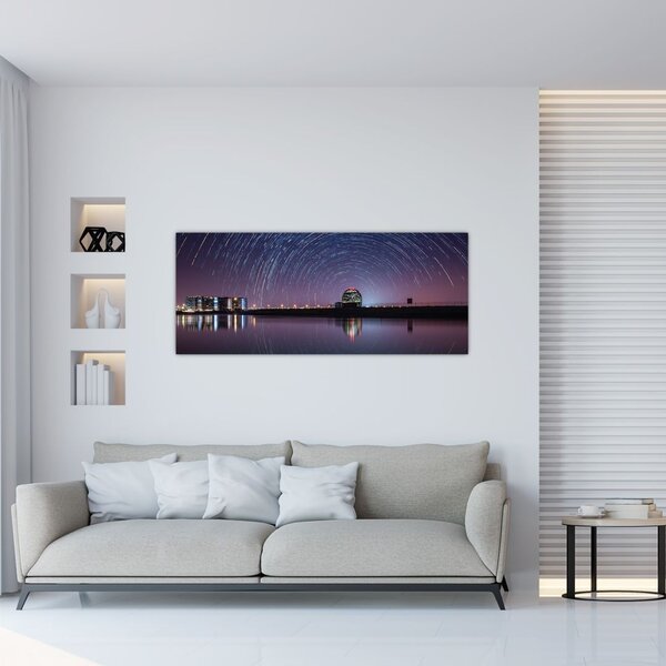 Tablou cu cerul nocturn și stele (120x50 cm)
