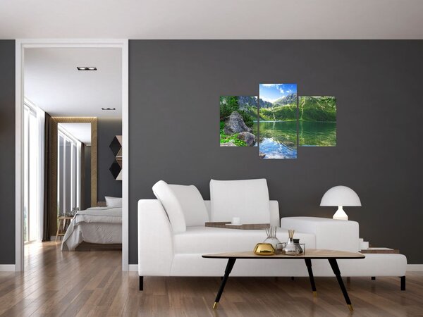 Tablou cu lac în munții Tatra (90x60 cm)