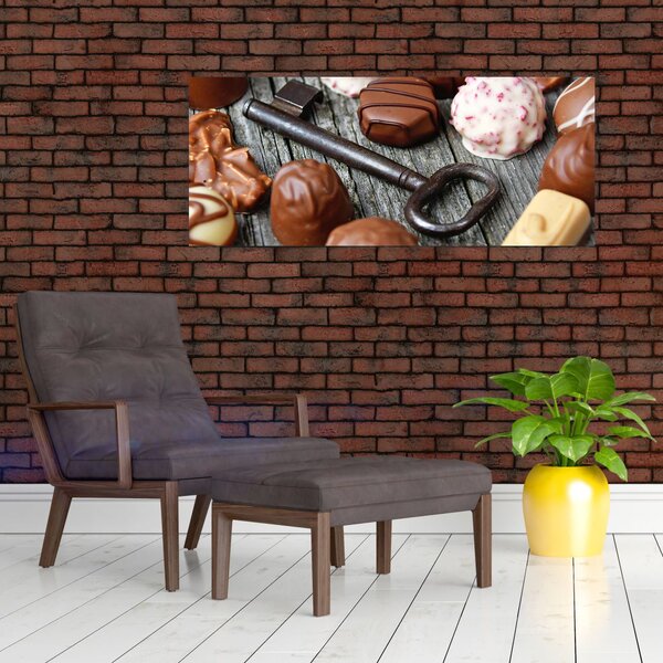 Tablou cu ciocolată și chei (120x50 cm)