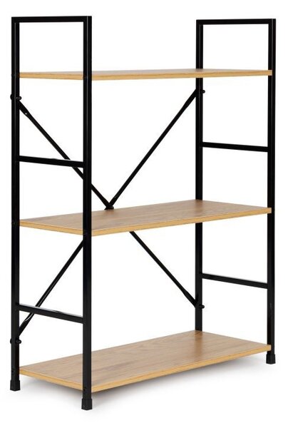 Raft modern cu 3 polițe lemn / metal 80 x 59,5 x 23,5 cm Negru
