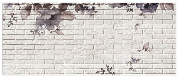 Tablou cu perete și buchet (120x50 cm)