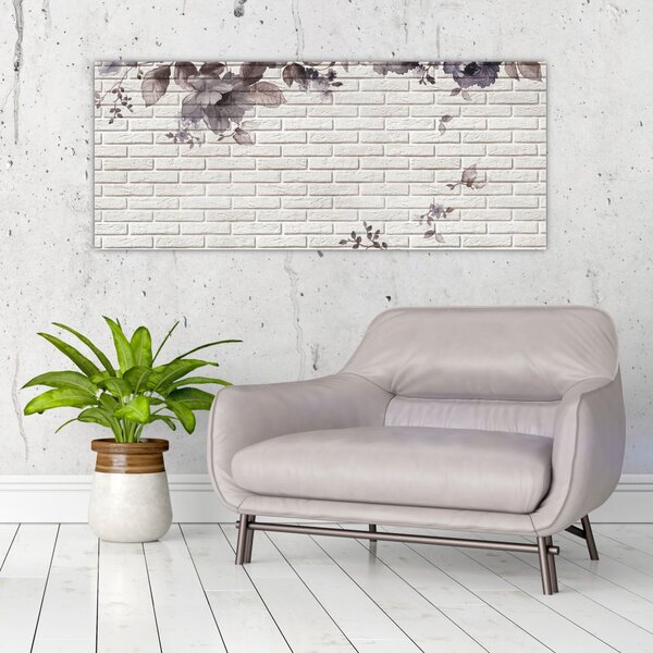 Tablou cu perete și buchet (120x50 cm)