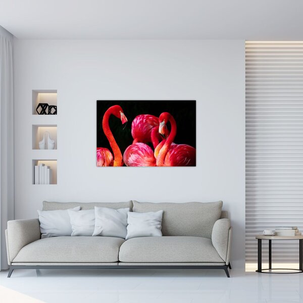 Tablou cu flamengo roșii (90x60 cm)