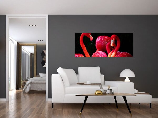 Tablou cu flamengo roșii (120x50 cm)