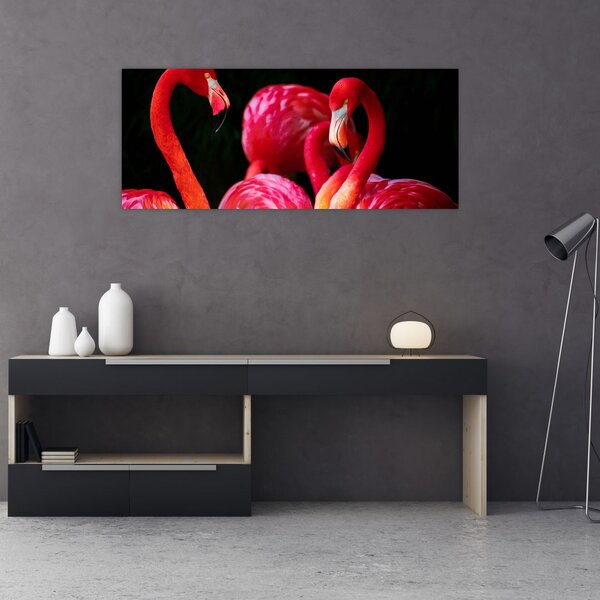 Tablou cu flamengo roșii (120x50 cm)