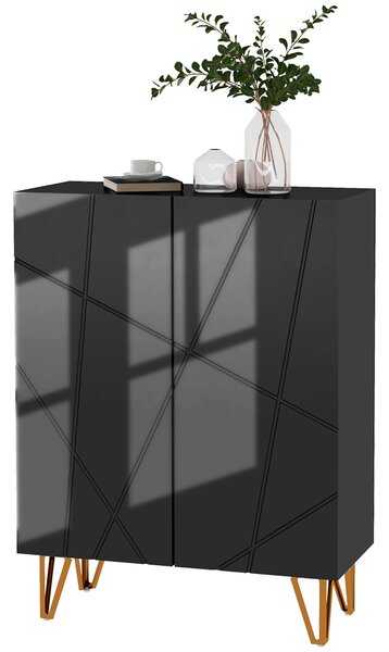 HOMCOM Dulap Îngust pentru Pantofi, Dulap Subțire pentru Depozitarea a 15-20 de Pantofi, 95x72x31.5 cm, Negru | Aosom Romania