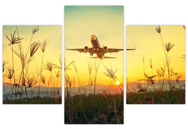 Tablou cu avionul ridicându-se spre zbor (90x60 cm)