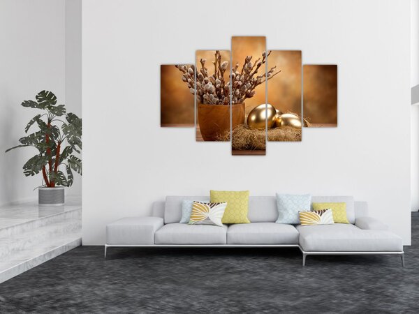 Tablou cu ou și pisicuțe (150x105 cm)