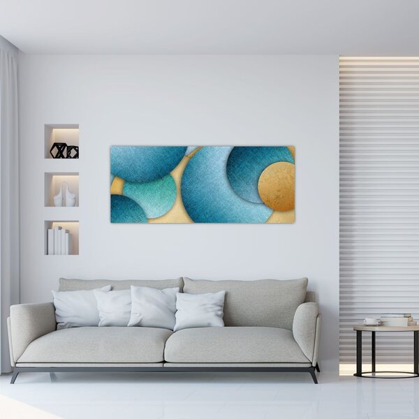 Tablou cu abstracție cercuri (120x50 cm)