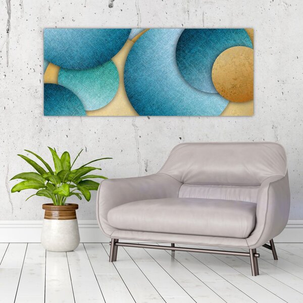 Tablou cu abstracție cercuri (120x50 cm)