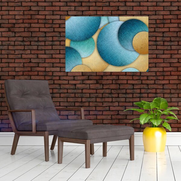 Tablou cu abstracție cercuri (90x60 cm)