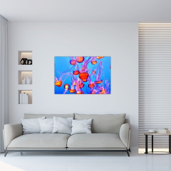 Tablou cu meduse în mare (90x60 cm)