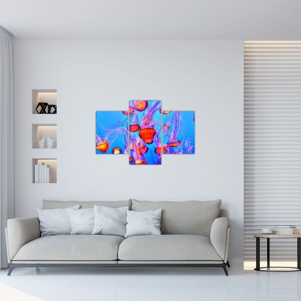 Tablou cu meduse în mare (90x60 cm)