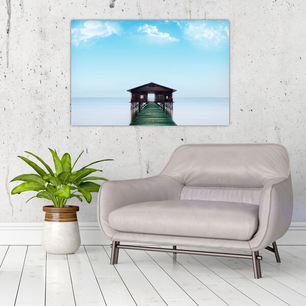 Tablou cu casă pe mare (90x60 cm)