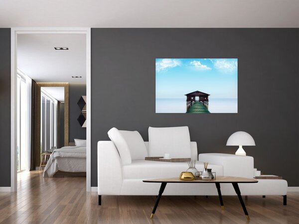 Tablou cu casă pe mare (90x60 cm)