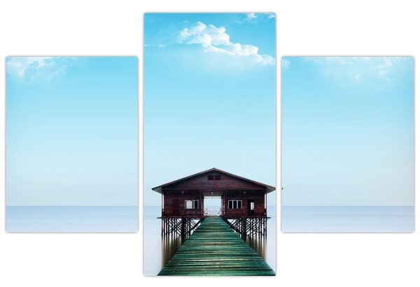 Tablou cu casă pe mare (90x60 cm)