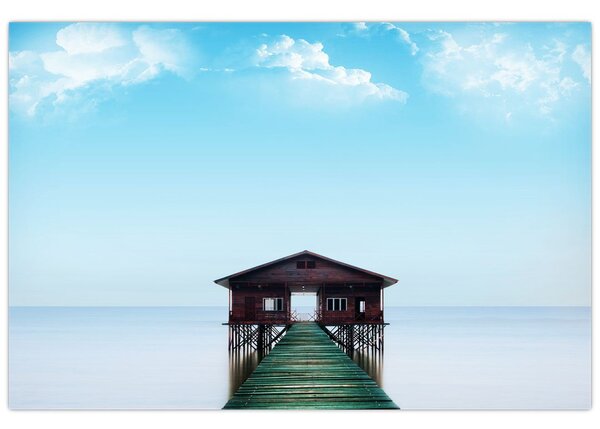 Tablou cu casă pe mare (90x60 cm)