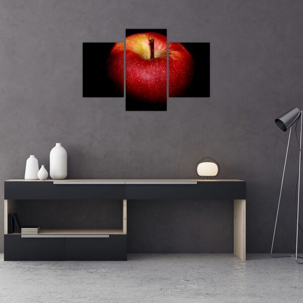 Tablou cu măr pe fundal negru (90x60 cm)