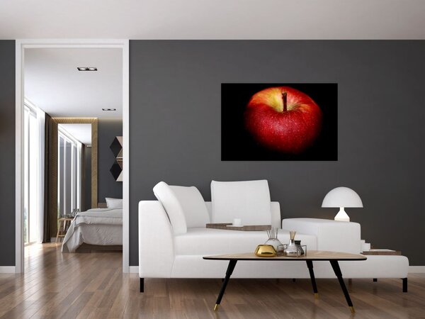 Tablou cu măr pe fundal negru (90x60 cm)