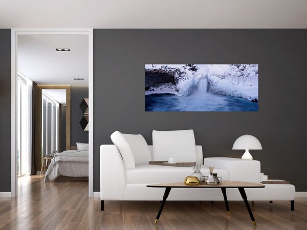 Tablou cu cascadele iarna (120x50 cm)