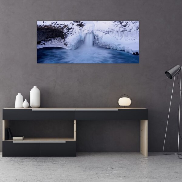 Tablou cu cascadele iarna (120x50 cm)