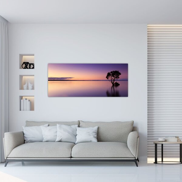 Tablou cu nivelul apei la răsăsrit de soare (120x50 cm)
