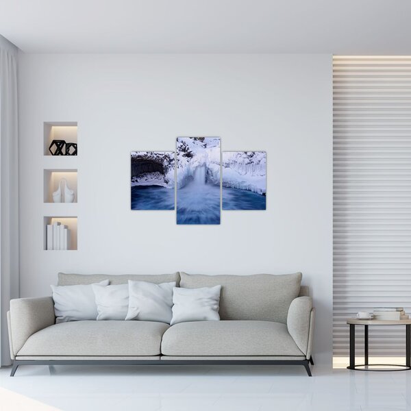 Tablou cu cascadele iarna (90x60 cm)