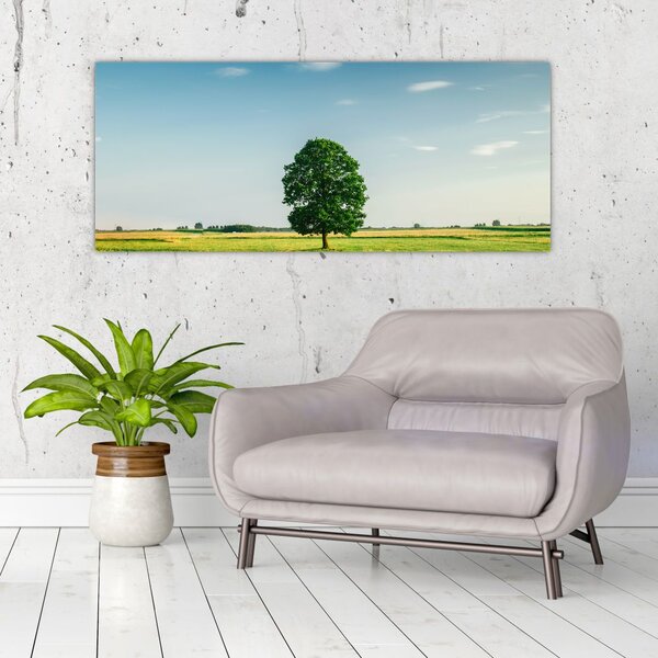 Tablou cu copaci pe luncă (120x50 cm)