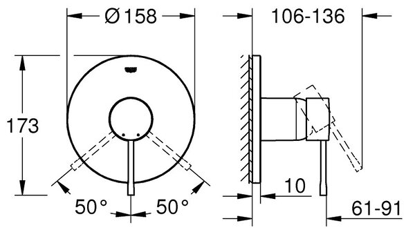 Grohe Essence baterie de duș ascuns SuperSteel 24057DC1
