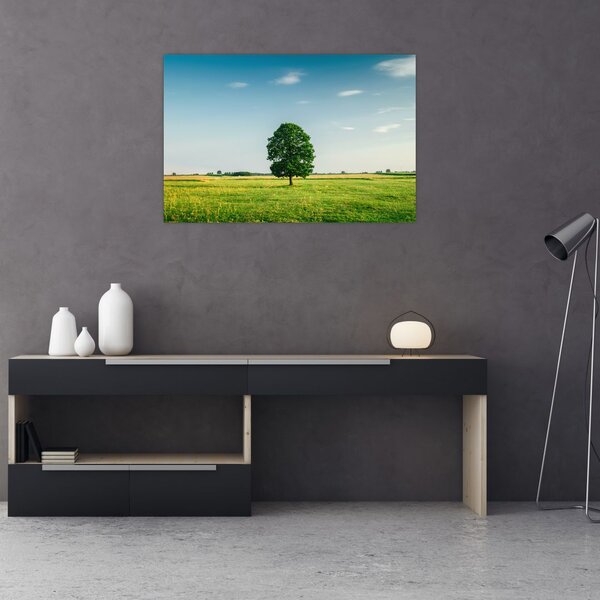Tablou cu copaci pe luncă (90x60 cm)