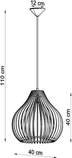 Sollux Lighting Aprilla lampă suspendată 1x60 W negru-lemn SL.0639
