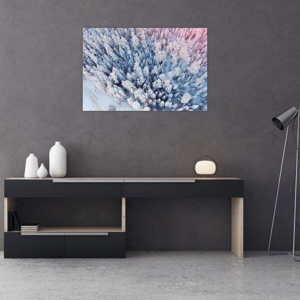 Tablou cu copaci înzăpeziți (90x60 cm)