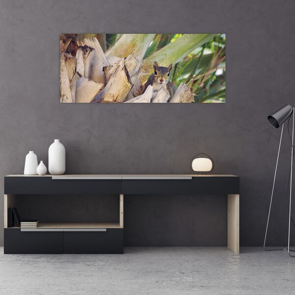 Tablou cu veverița în copaci (120x50 cm)