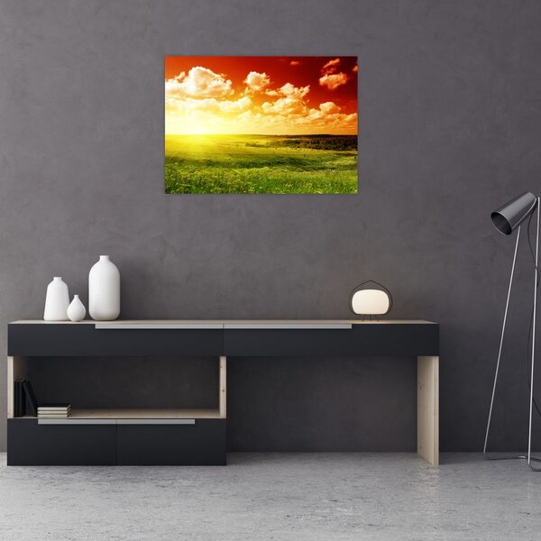 Tablou cu luncă cu soarele strălucitor (70x50 cm)