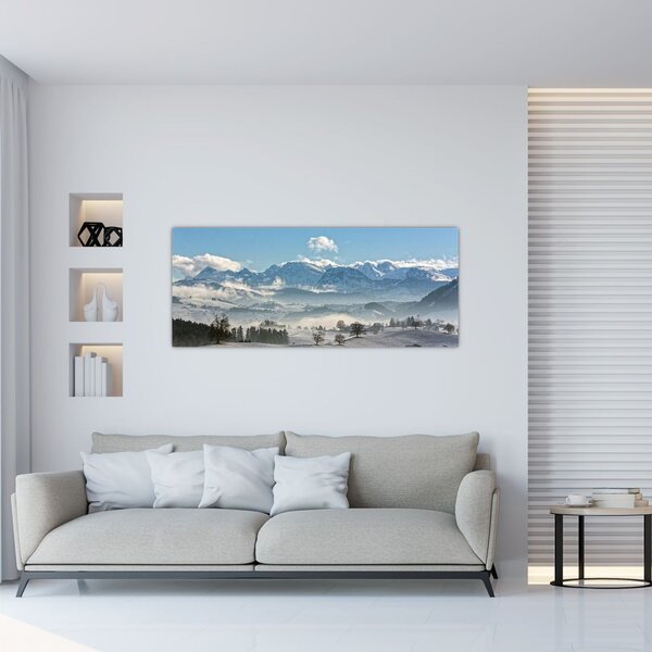 Tablou cu munții înzăpeziți (120x50 cm)