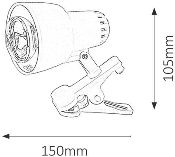 Rabalux Clip lampă de perete 1x40 W negru 4357