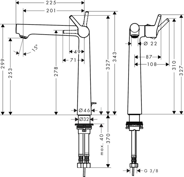 Hansgrohe Talis S baterie lavoar stativ crom 72115000