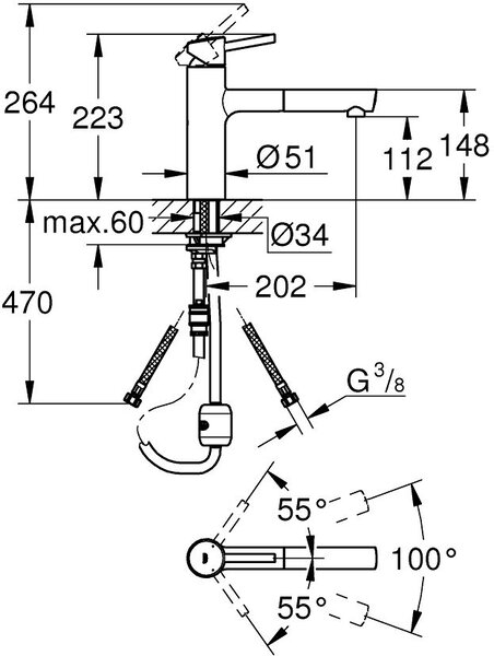 Grohe Concetto baterie bucătărie pe picior SuperSteel 31129DC1