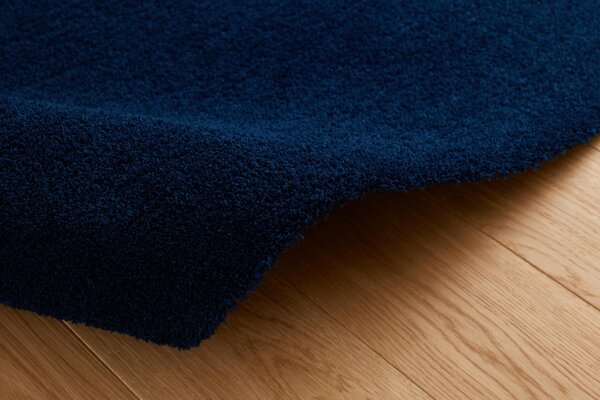 Covor Belgian din Microfibra, Model Sky 71301 090 Lavabil, Fir moale, Bleumarin 140 x 200