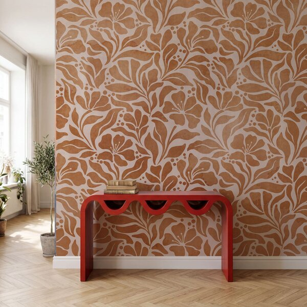 Fototapet Design cu motive florale inspirat din natură, Fototapet flori, Fototapet populare, t01114 - Tapeko.ro