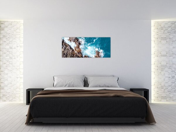 Tablou cu stânci și mare (120x50 cm)