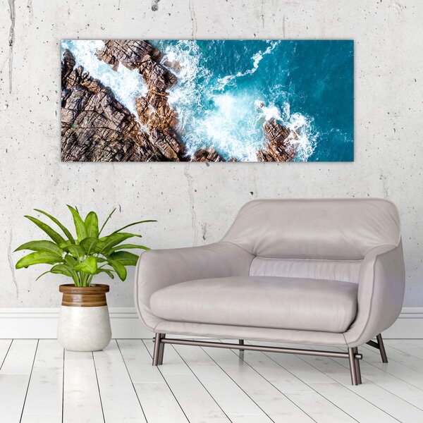 Tablou cu stânci și mare (120x50 cm)