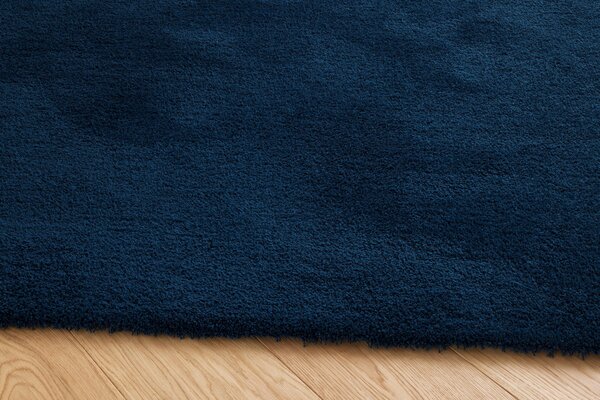 Covor Belgian din Microfibra, Model Sky 71301 090 Lavabil, Fir moale, Bleumarin 140 x 200