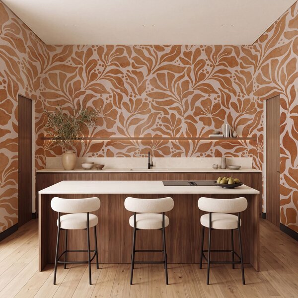 Fototapet Design cu motive florale inspirat din natură, Fototapet flori, Fototapet populare, t01114 - Tapeko.ro