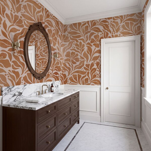Fototapet Design cu motive florale inspirat din natură, Fototapet flori, Fototapet populare, t01114 - Tapeko.ro