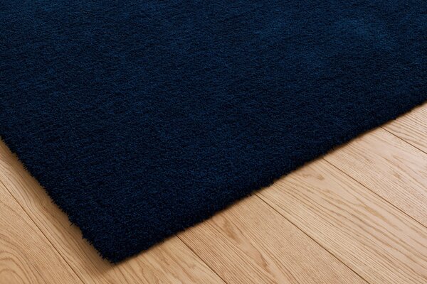 Covor Belgian din Microfibra, Model Sky 71301 090 Lavabil, Fir moale, Bleumarin 140 x 200