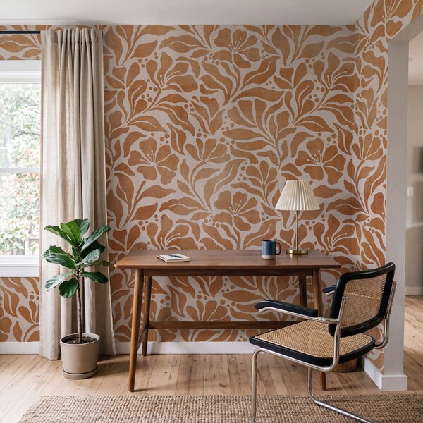 Fototapet Design cu motive florale inspirat din natură, Fototapet flori, Fototapet populare, t01114 - Tapeko.ro